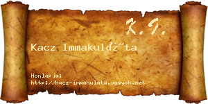 Kacz Immakuláta névjegykártya